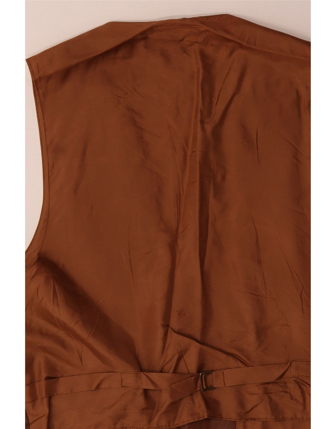 VINTAGE Mens Leather Waistcoat Large Brown Leather