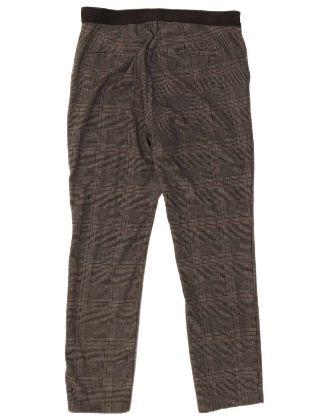 Zara Womens Slim Chino Trousers Medium W32 L26 Grey Check Polyester