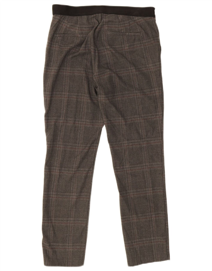 Zara Womens Slim Chino Trousers Medium W32 L26 Grey Check Polyester