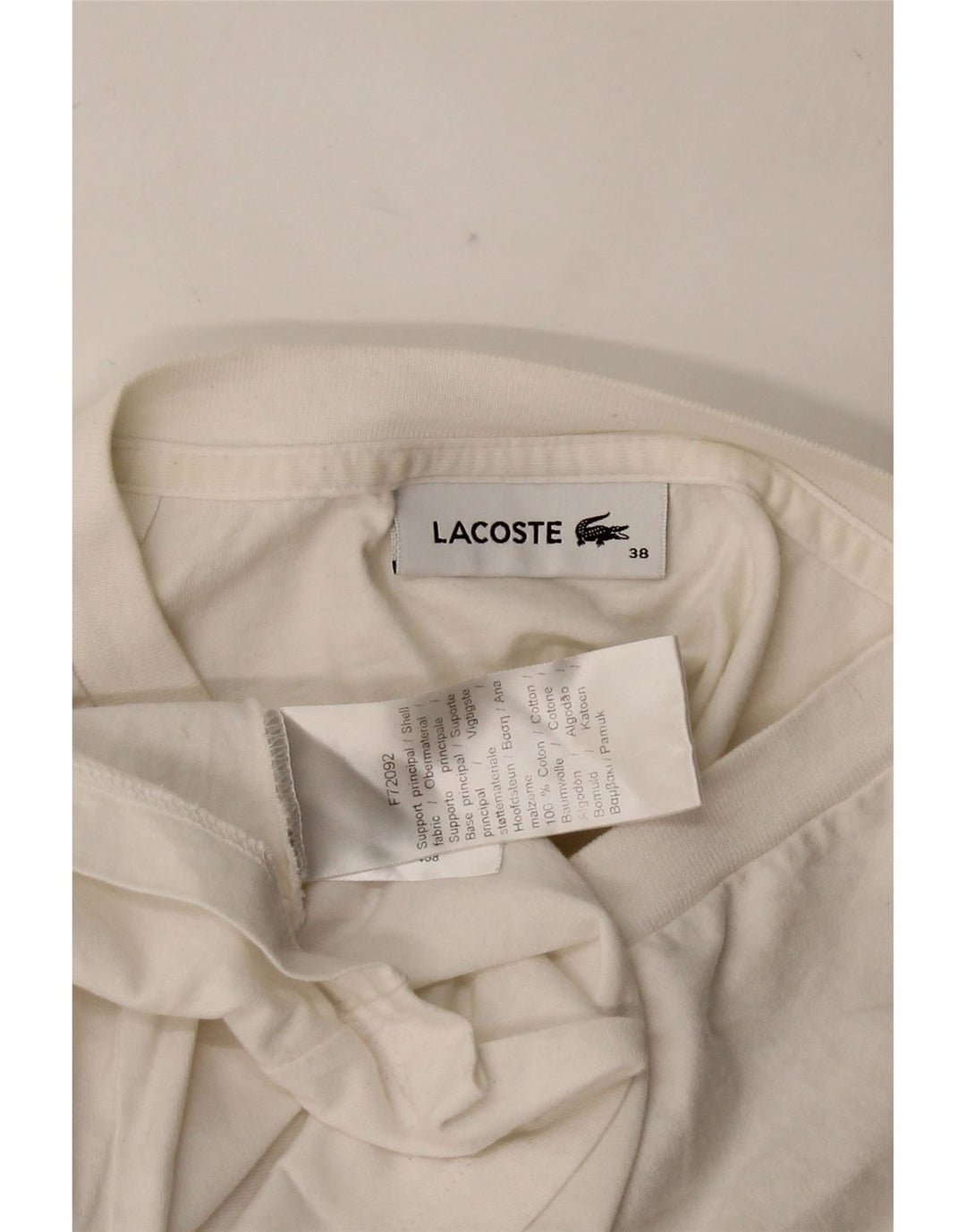 LACOSTE Womens T-Shirt Top Size 38 Medium White Cotton