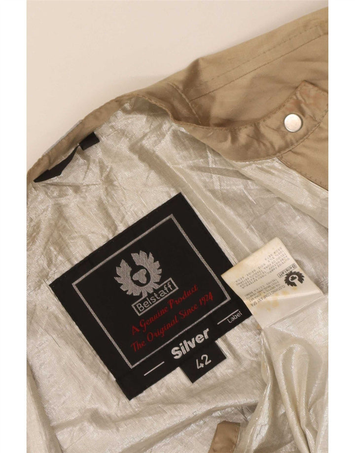 Belstaff Womens Utility Jacket IT 42 Medium Beige Silk