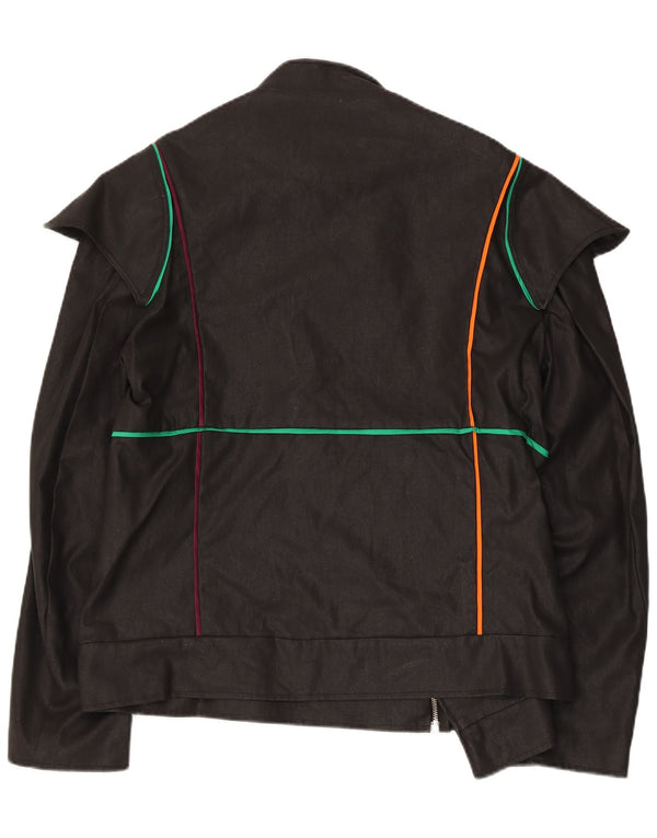 Vintage Mens Bomber Jacket UK 38 Medium Black Striped