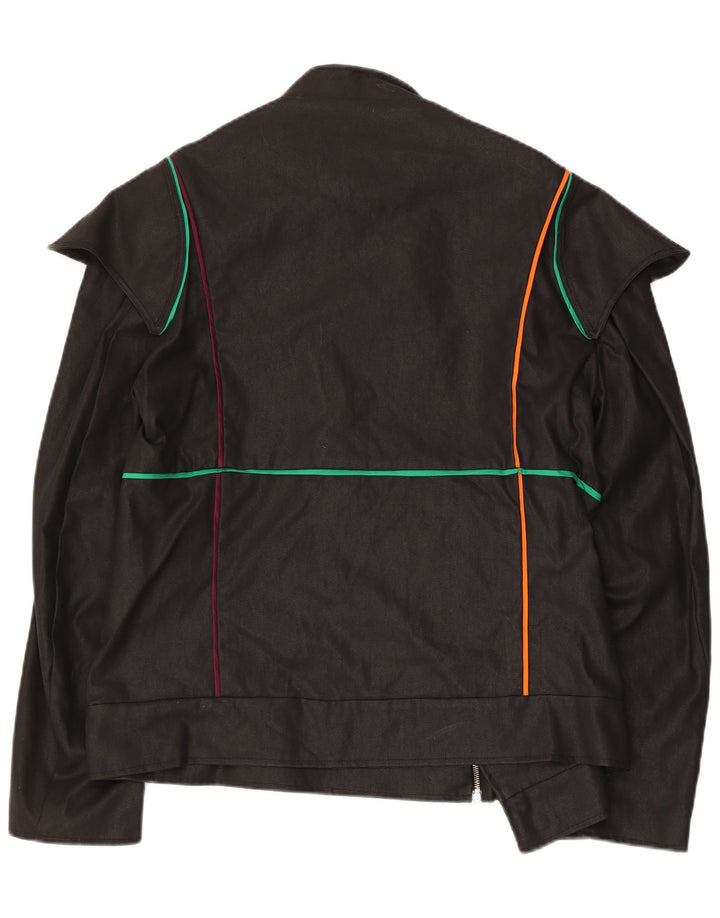Vintage Mens Bomber Jacket UK 38 Medium Black Striped