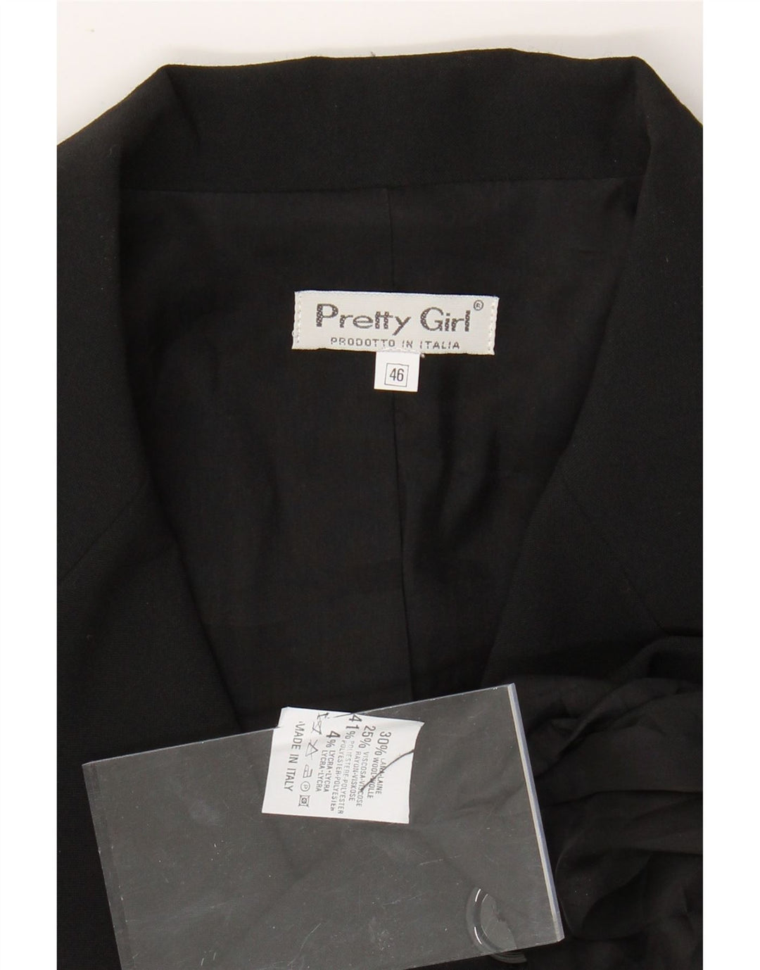 VINTAGE Womens Longline 3 Button Blazer Jacket IT 46 Large Black Polyester