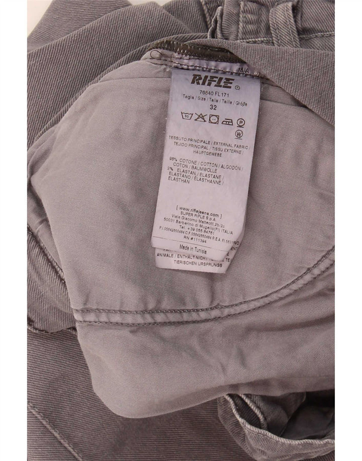 Rifle Mens Slim Jeans W32 L31 Grey Cotton