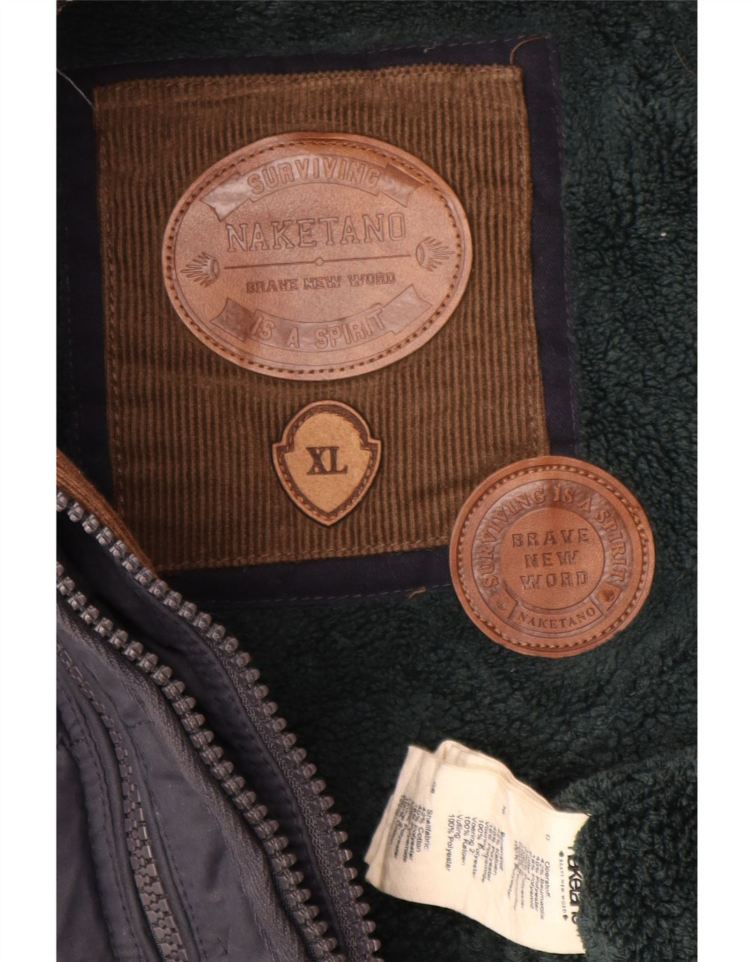 NAKETANO Womens Hooded Padded Gilet UK 18 XL Navy Blue Polyester