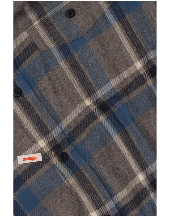 L.L.Bean Mens Flannel Shirt XL Grey Check Cotton