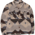 X-Mail Mens Overshirt Flannel Shirt Medium Grey Geometric Polyester