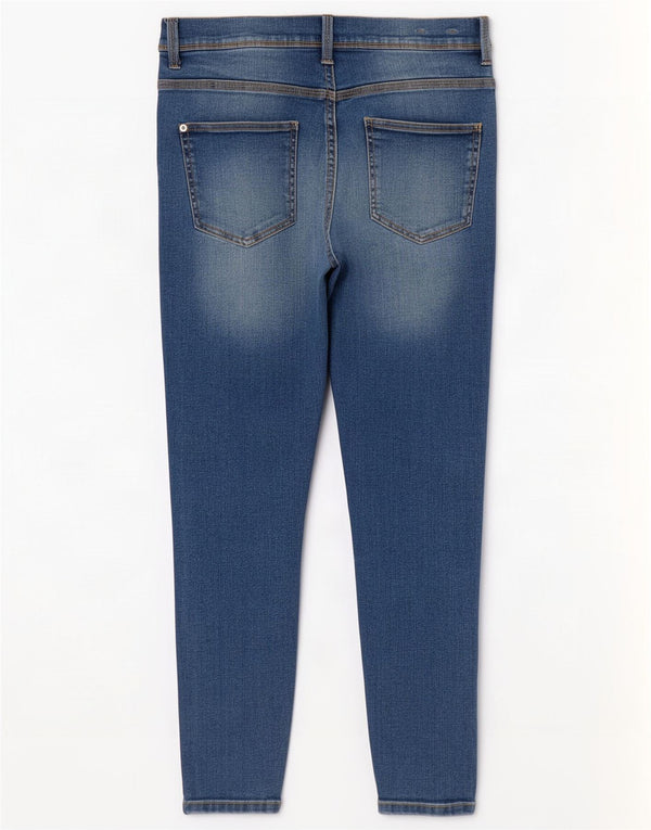 Zara Mens Distressed Cropped Skinny Jeans EU 40 Medium W31 L25 Blue Cotton
