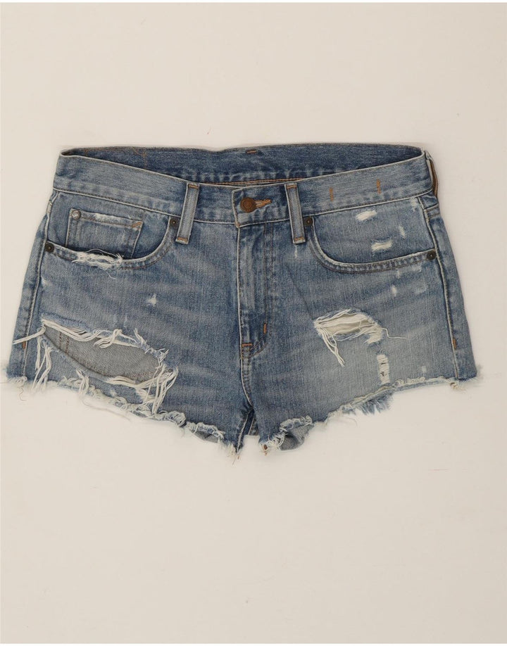 Ralph Lauren Womens Boyfriend Distressed Denim Hot Pants W26 Small Blue