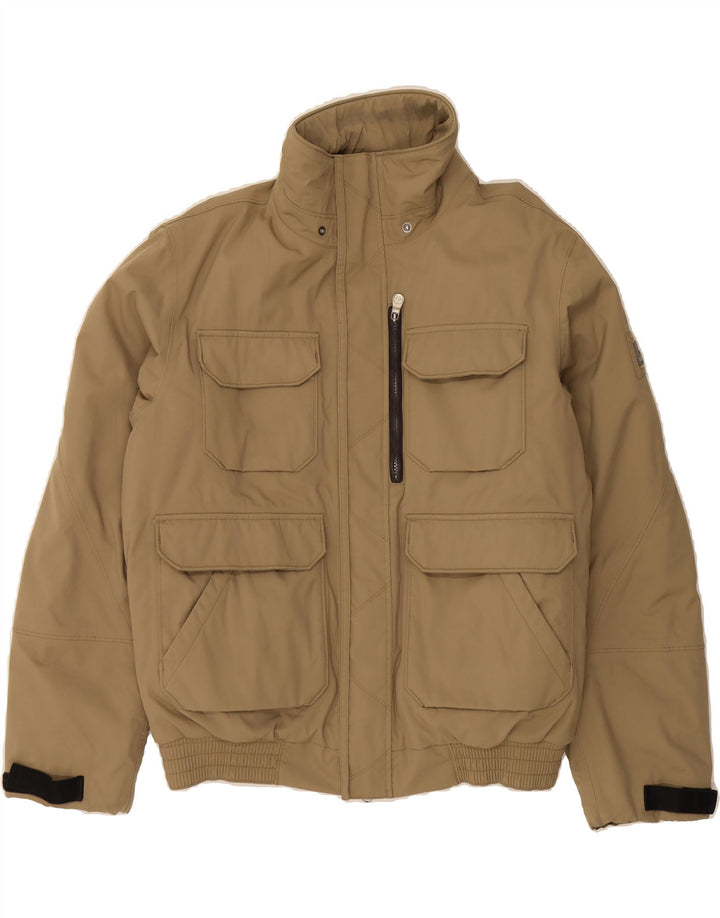 MURPHY & NYE Mens Bomber Padded Jacket UK 40 Large Khaki Polyamide Vintage Murphy & Nye and Second-Hand Murphy & Nye from Messina Hembry 