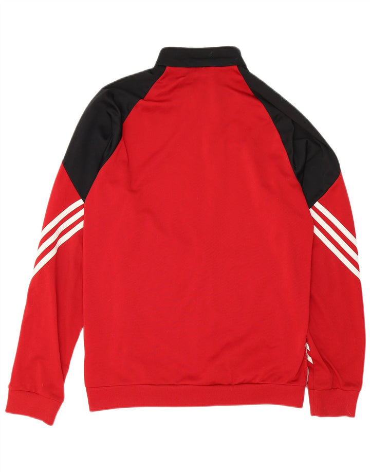 ADIDAS Mens Tracksuit Top Jacket Small Red Colourblock Polyester