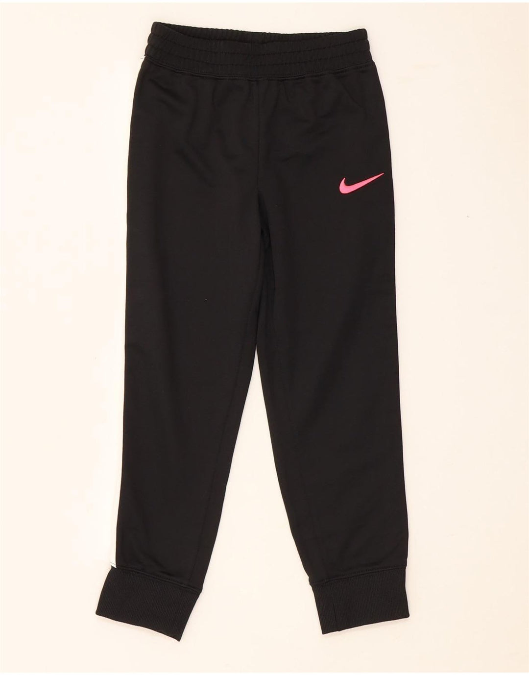 Nike Girls Tracksuit Trousers Joggers 5-6 Years Medium Black Colourblock