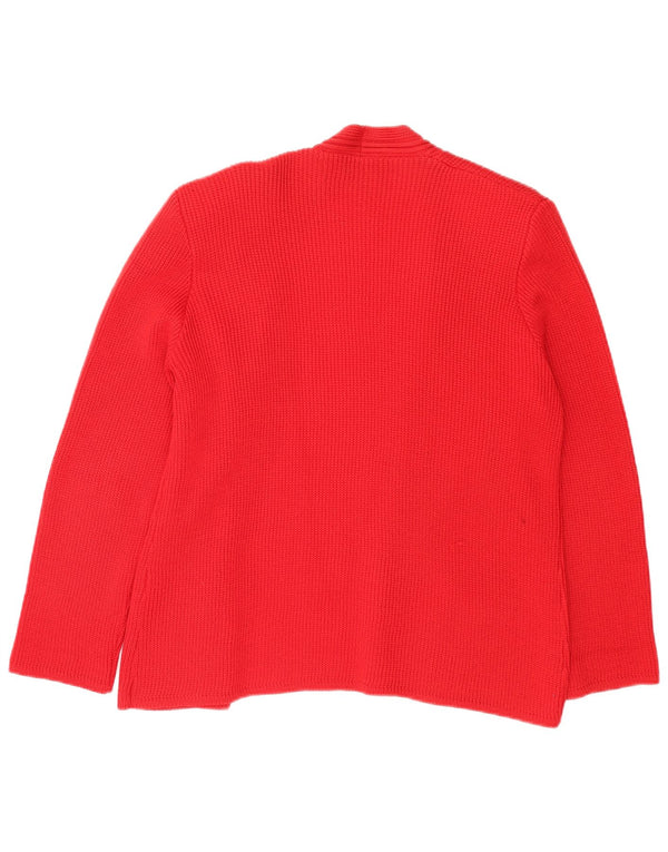 Luisa Spagnoli Womens Open Cardigan Sweater UK 16 Large Red Wool
