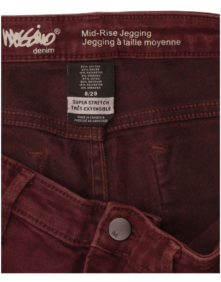MOSSIMO Womens Mid Rise Jegging Jeans US 8 Medium W29 L28 Maroon Cotton