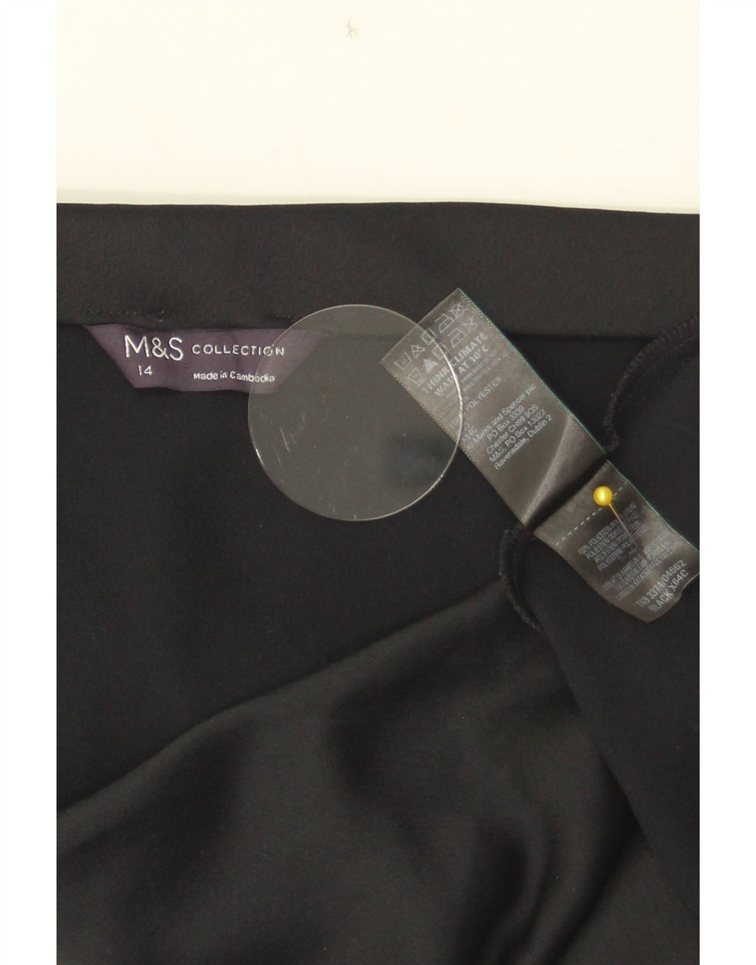 Marks & Spencer Womens A-Line Skirt UK 14 Large W33  Black Polyester