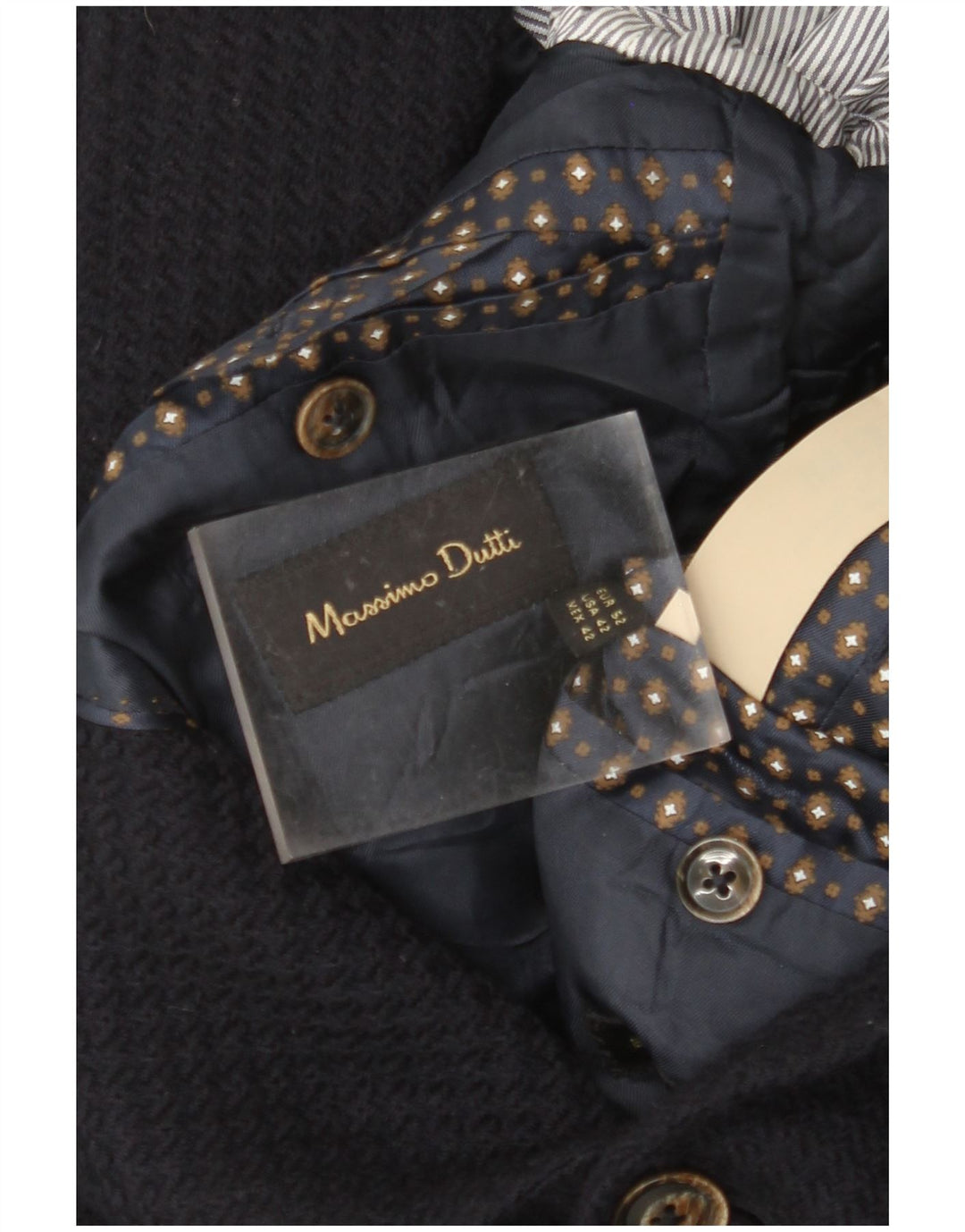 MASSIMO DUTTI Mens 2 Button Blazer Jacket EU 52 Large Navy Blue Wool