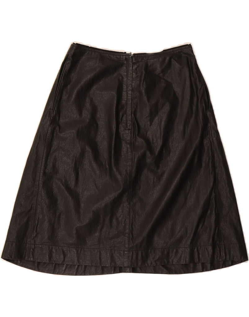 LANVIN Womens Leather A-Line Skirt EU 36 Small W26 Black Leather Vintage Lanvin and Second-Hand Lanvin from Messina Hembry 
