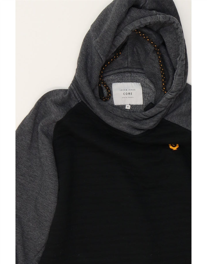 JACK & JONES Mens Hoodie Jumper Medium Grey Colourblock Polyester Vintage Jack & Jones and Second-Hand Jack & Jones from Messina Hembry 