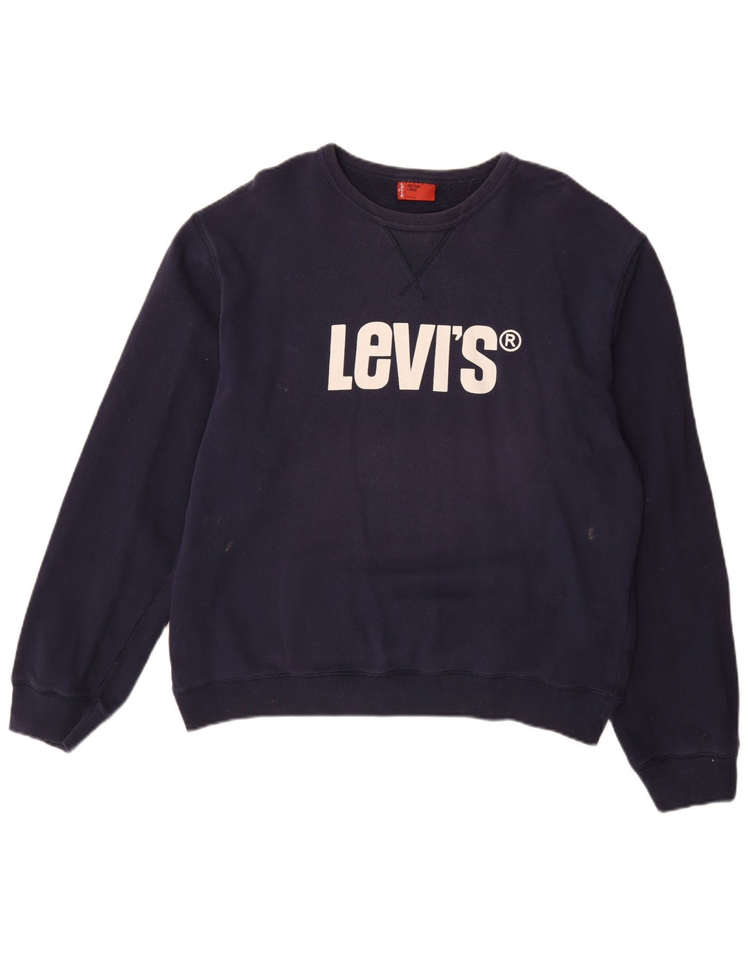 LEVI'S Mens Graphic Sweatshirt Jumper Large Navy Blue Cotton