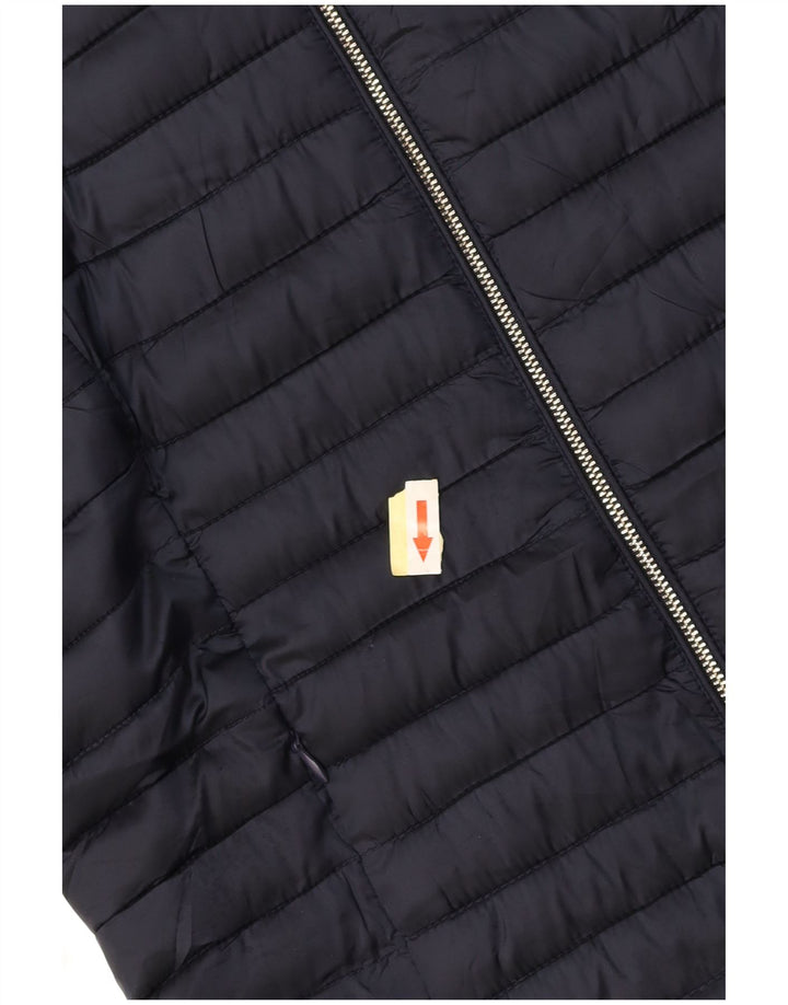 MASSIMO DUTTI Womens Hooded Padded Jacket UK 10 Small Navy Blue