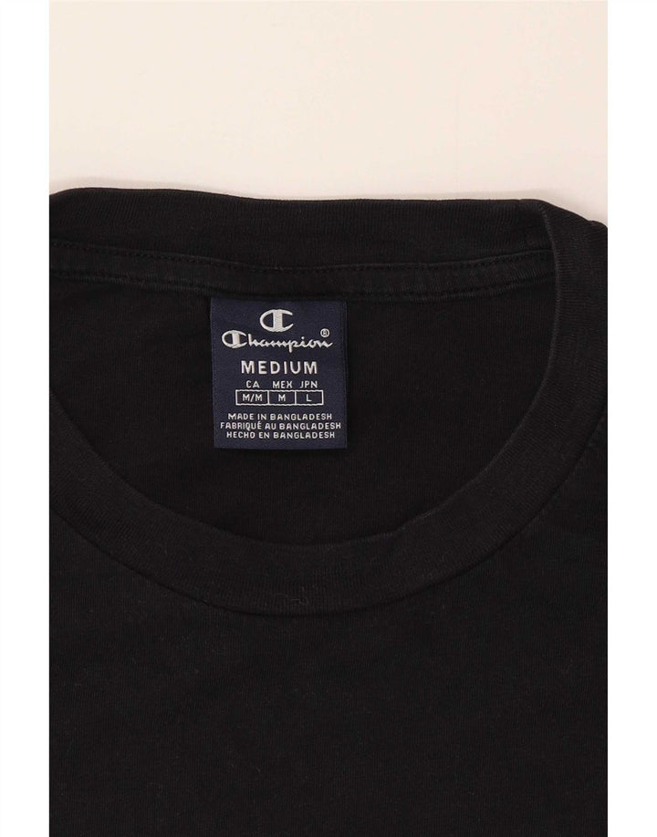 Champion Mens T-Shirt Top Medium Black