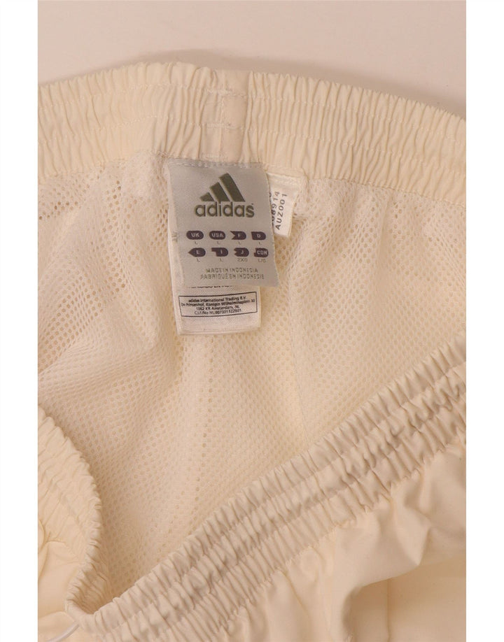 ADIDAS Mens Bermuda Sport Shorts Large  Off White Polyester