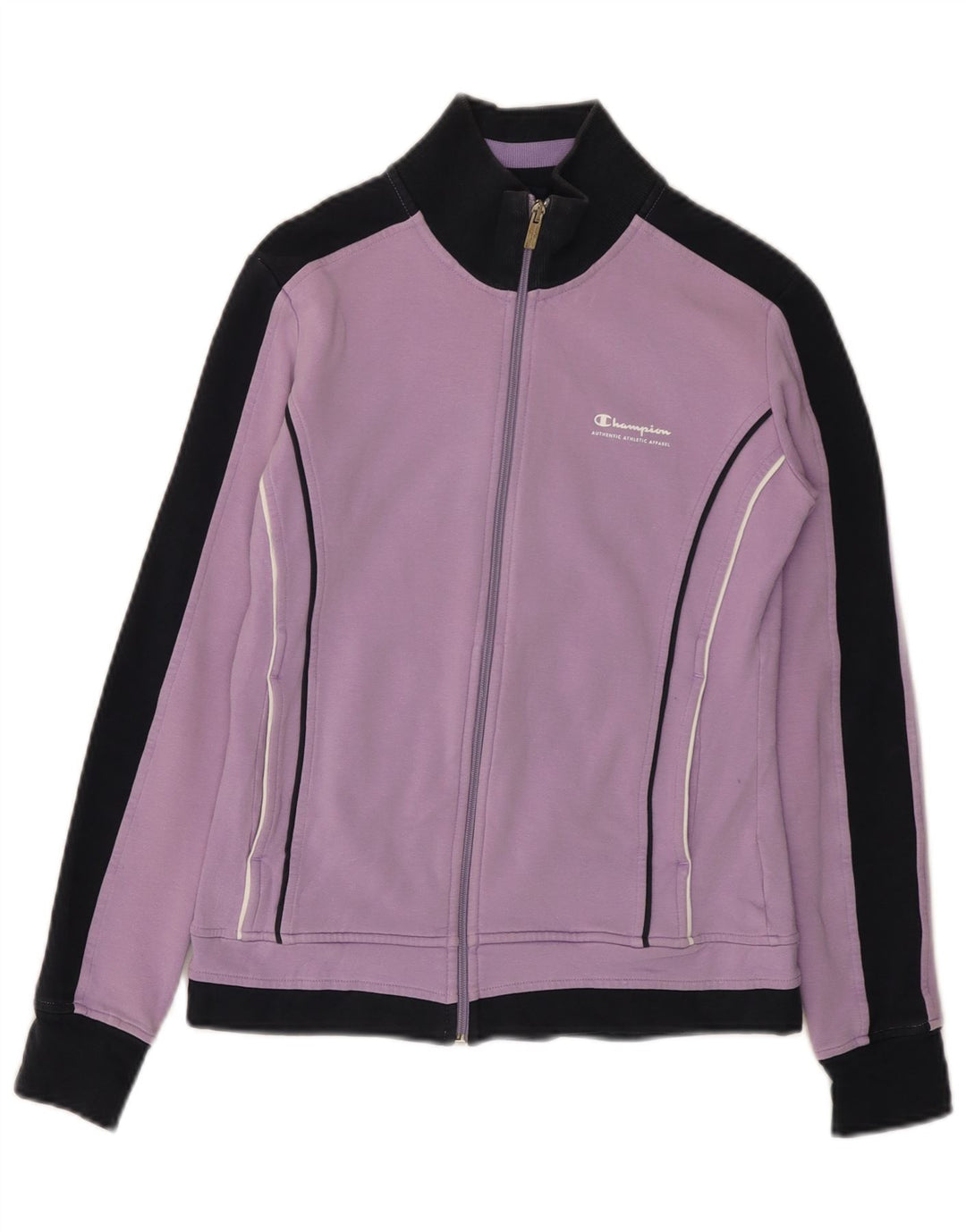 CHAMPION Womens Tracksuit Top Jacket UK 12 Medium Purple Colourblock