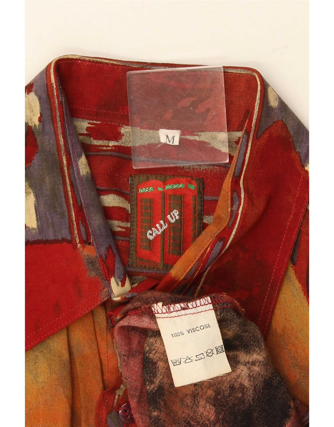 Vintage Mens Abstract Pattern Shirt Medium Multicoloured Viscose