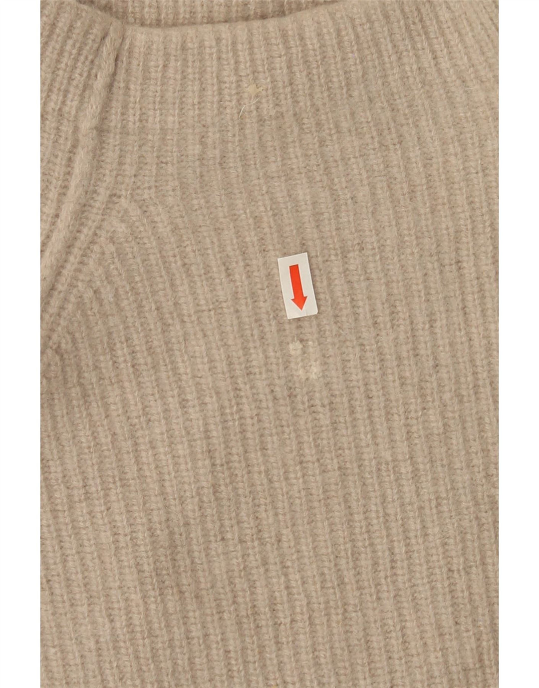 Massimo Dutti Womens Turtle Neck Jumper Sweater UK 12 Medium Beige Wool