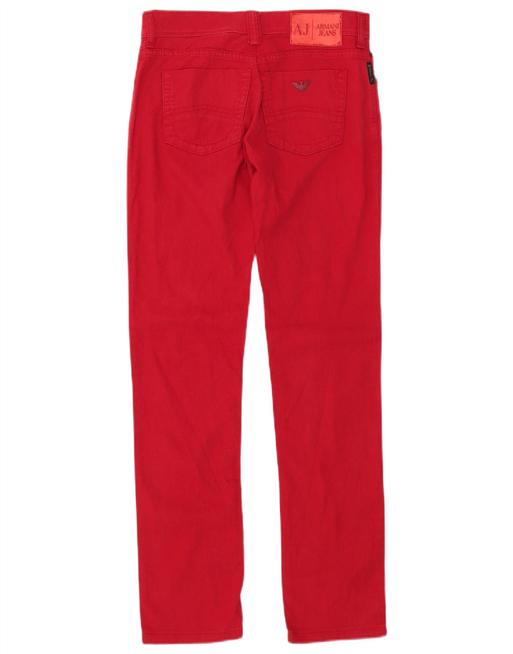 ARMANI Womens Slim Jeans W29 L30 Red Cotton