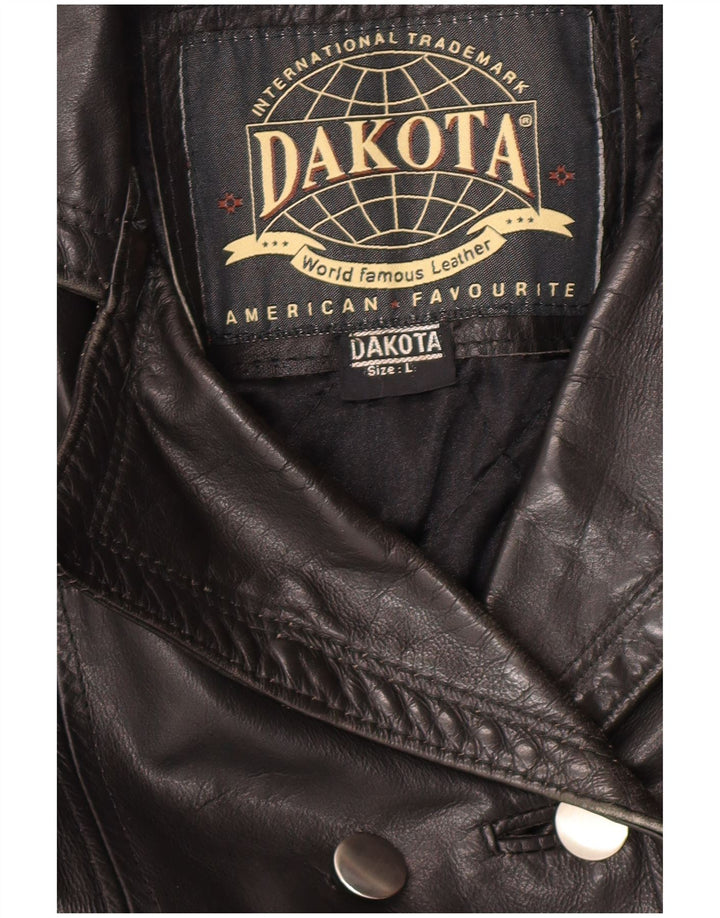 DAKOTA Womens Leather Jacket UK 16 Large Black Leather Classic