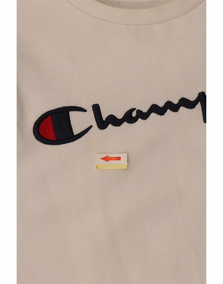 CHAMPION Boys Graphic Sweatshirt Jumper 11-12 Years Large White