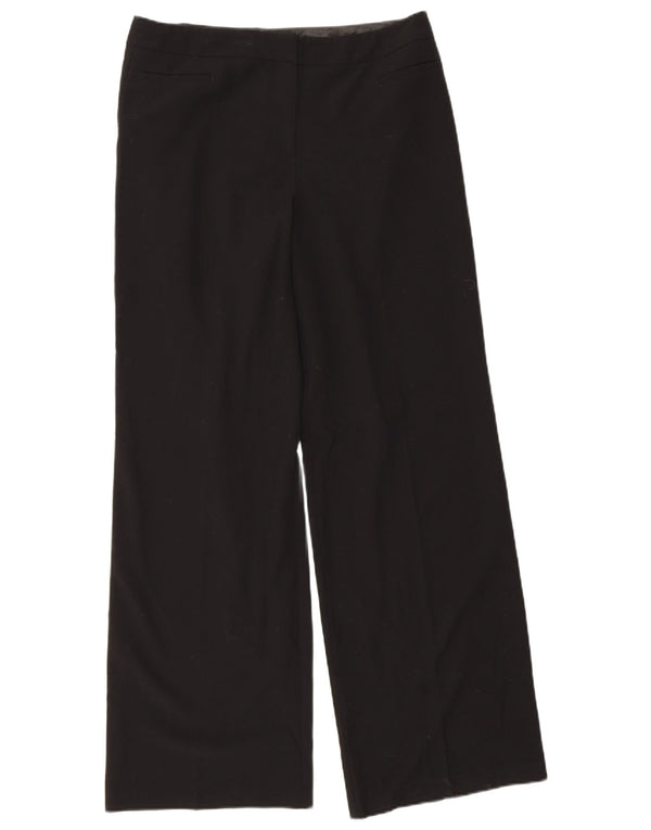 Marks & Spencer Womens Straight Casual Trousers UK 14 Large W34 L32 Black