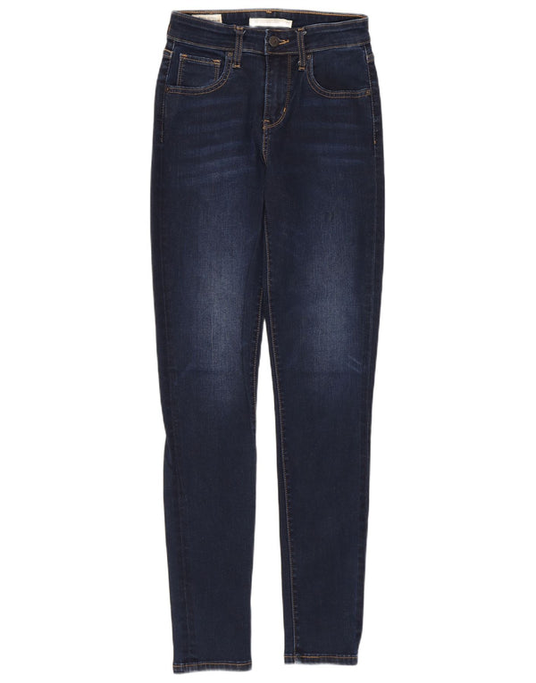 Levi's Womens 721 High Rise Skinny Jeans W25 L29 Navy Blue Cotton