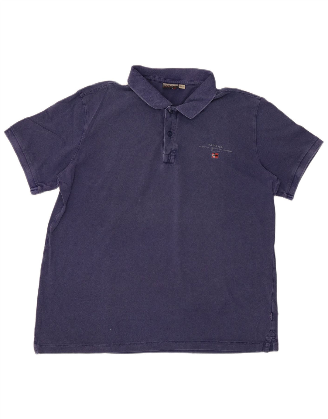 NAPAPIJRI Mens Polo Shirt Large Navy Blue Cotton
