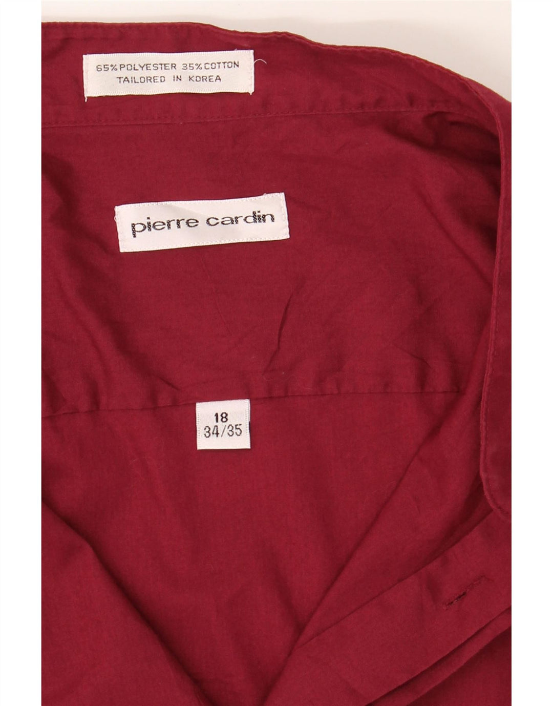 PIERRE CARDIN Mens Shirt Size 18 2XL Burgundy Polyester Vintage Pierre Cardin and Second-Hand Pierre Cardin from Messina Hembry 