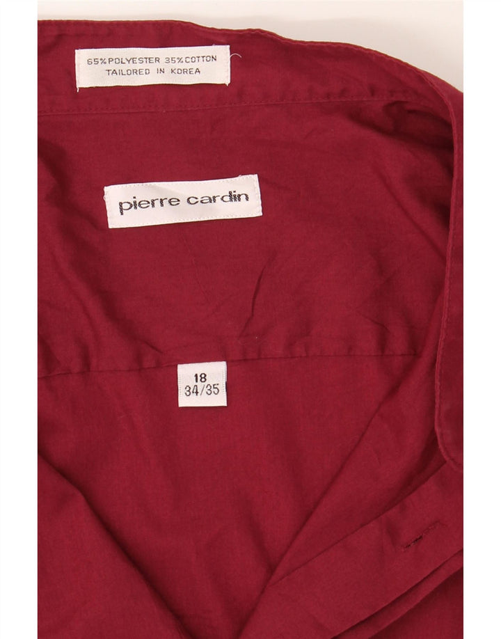 PIERRE CARDIN Mens Shirt Size 18 2XL Burgundy Polyester Vintage Pierre Cardin and Second-Hand Pierre Cardin from Messina Hembry 