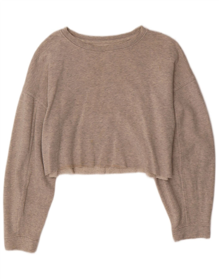 ZARA Womens Oversized Crop Sweatshirt Jumper UK 10 Small Grey