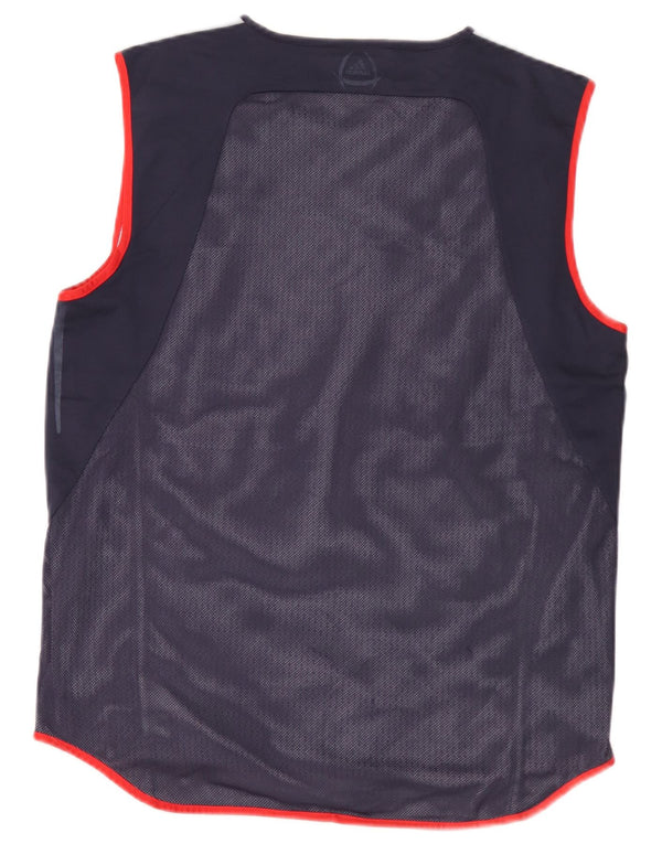 Adidas Mens Climacool Vest Top Large Navy Blue Colourblock Polyester
