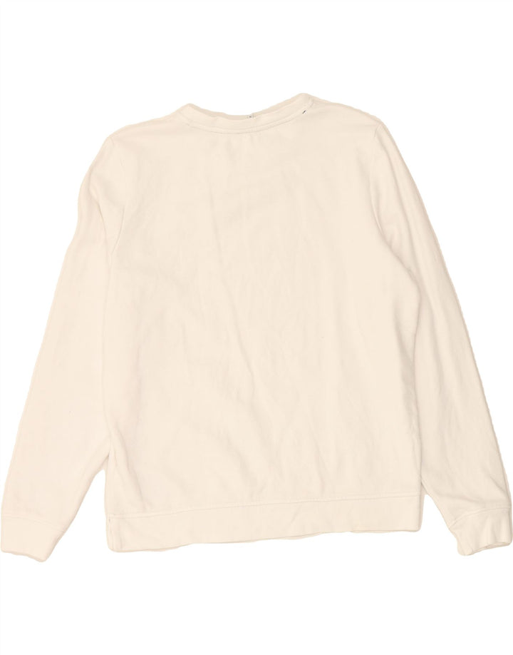 TOMMY HILFIGER Womens Sweatshirt Jumper UK 14 Medium White Cotton Vintage Tommy Hilfiger and Second-Hand Tommy Hilfiger from Messina Hembry 