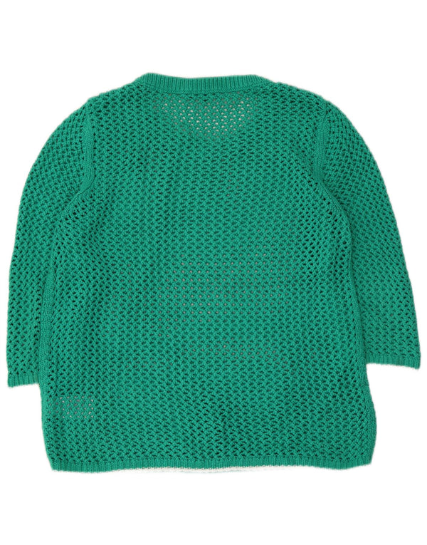 Tommy Hilfiger Womens 3/4 Sleeve Boat Neck Jumper Sweater UK 18 XL Green