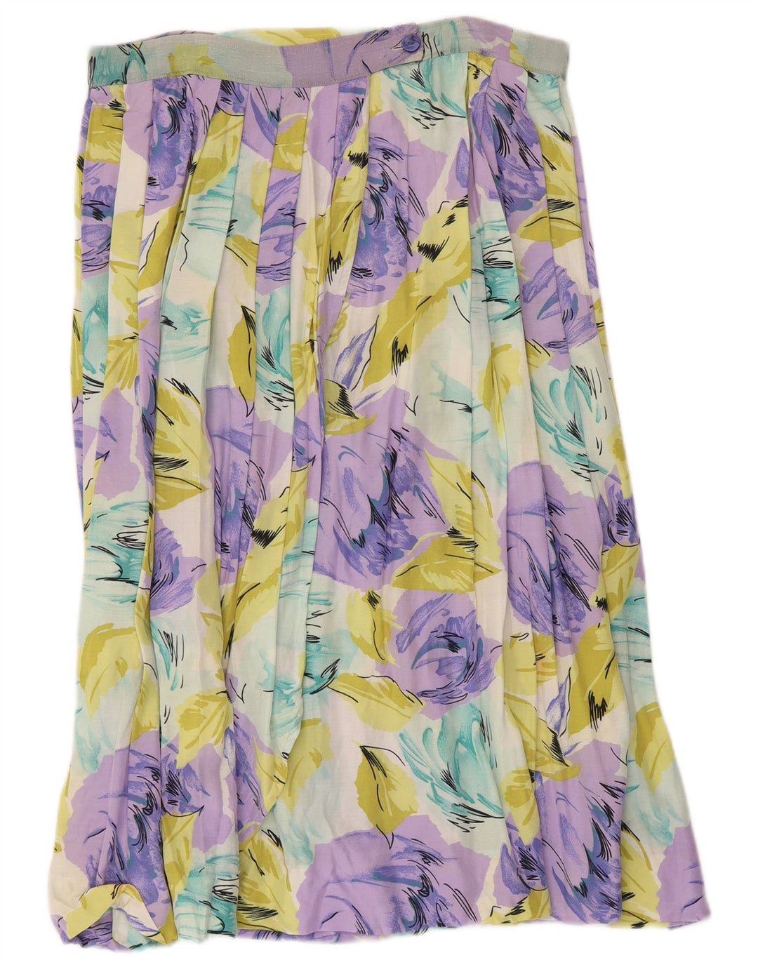 Vintage Womens Pleated Skirt W32 Large Multicoloured Floral