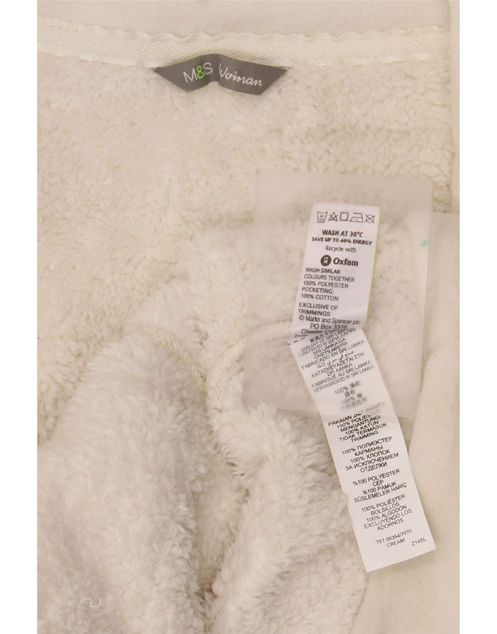 Marks & Spencer Womens Fleece Jacket UK 20 2XL White Cotton