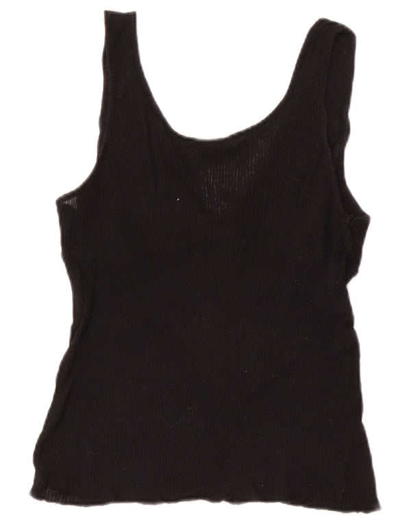 Massimo Dutti Womens Vest Top UK 12 Medium Black