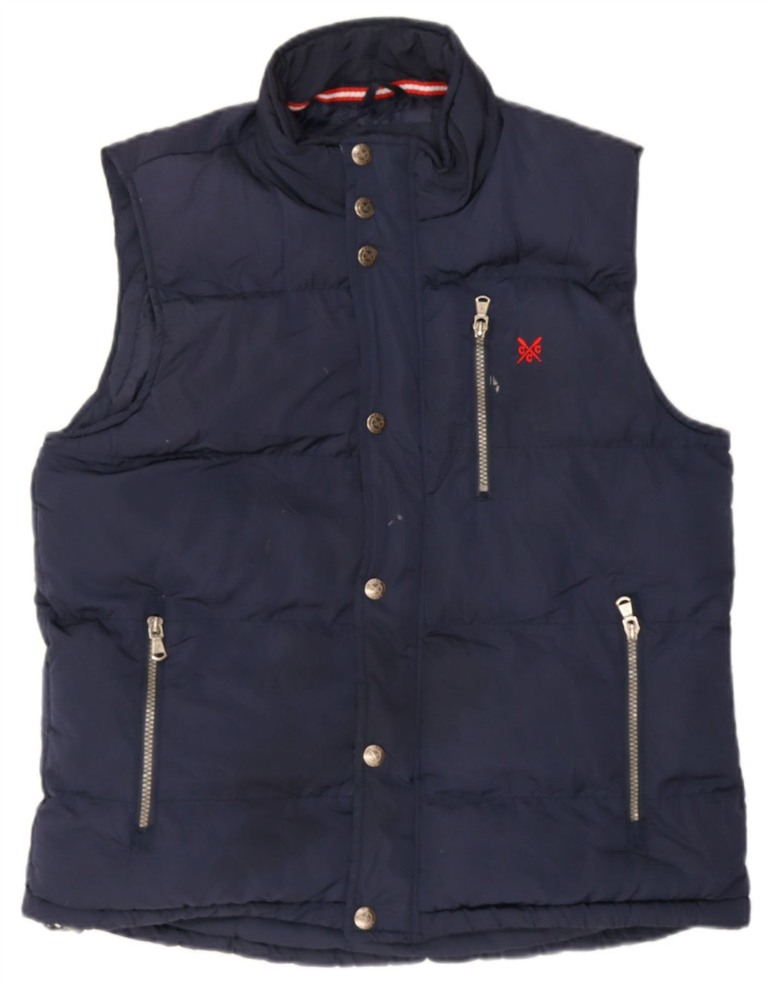 Crew Clothing Mens Padded Gilet UK 38 Medium Navy Blue Polyester