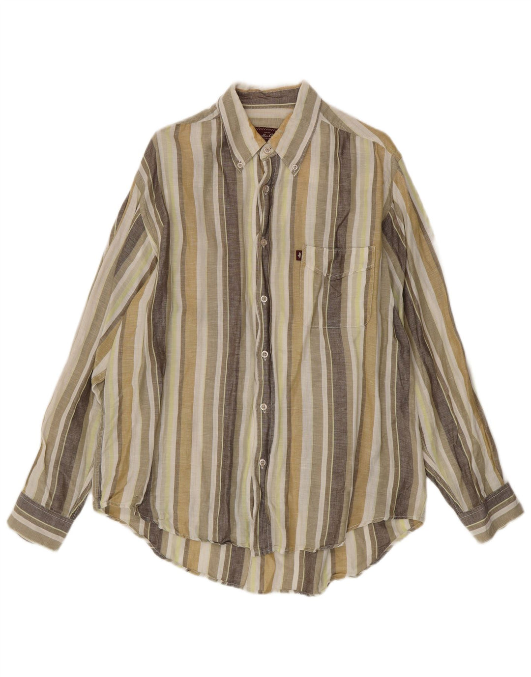 Marlboro Classics Mens Shirt Large Multicoloured Striped Linen