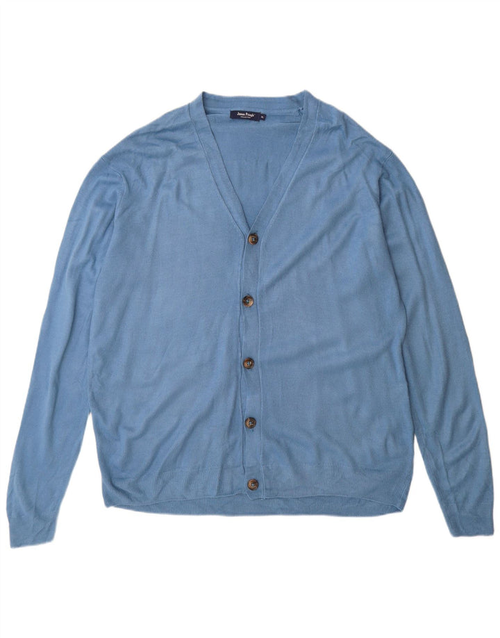 James Pringle Mens Cardigan Sweater XL Blue