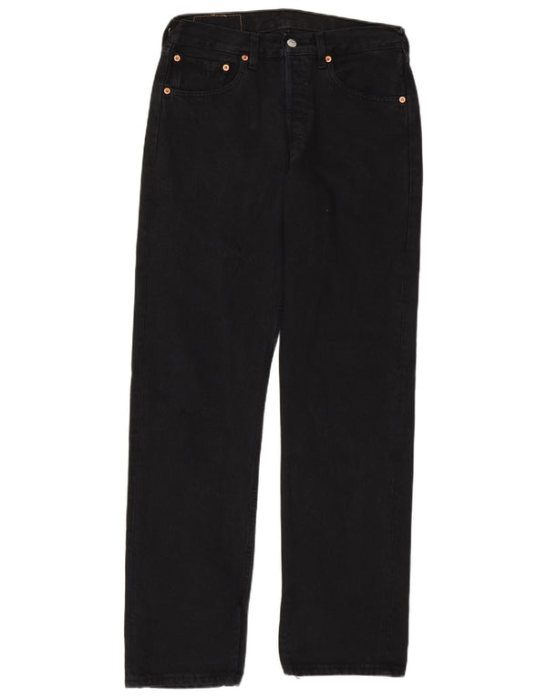 Levi's Mens 501 Straight Jeans W31 L32 Black Cotton