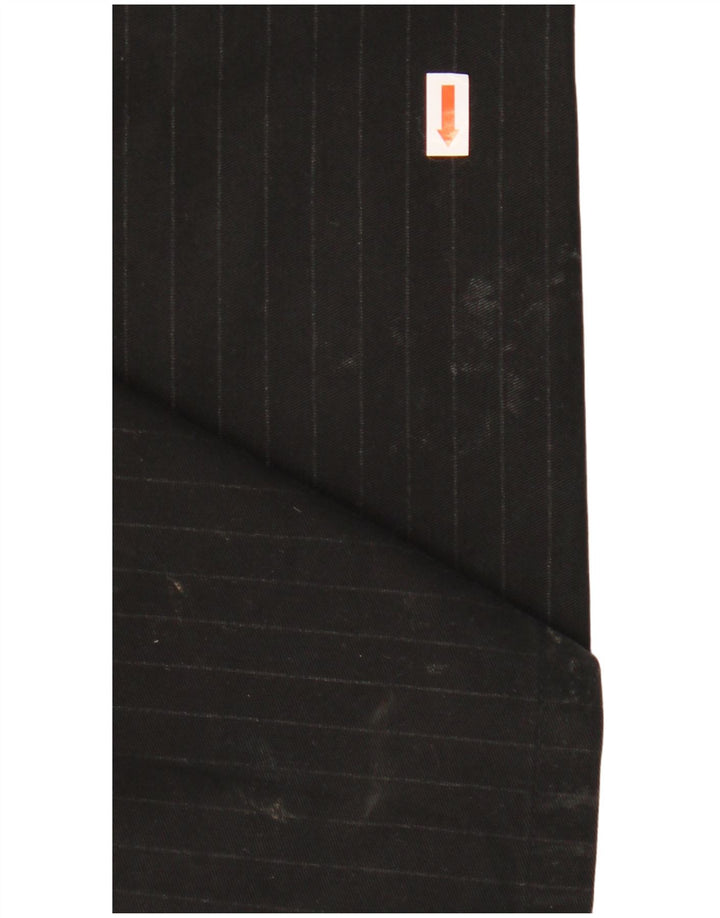 TOMMY HILFIGER Womens Straight Suit Trousers W32 L32 Black Striped Cotton